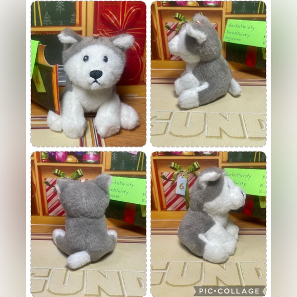 1 BRAND NEW GUND MINI FLURRY HUSKY PLUSH ORNAMENT TOY APPROX 4” PRICE FIRM - Picture 14 of 16